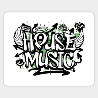 HOUSE MUSIC  - Graffiti Steez (black/army green) Magnet